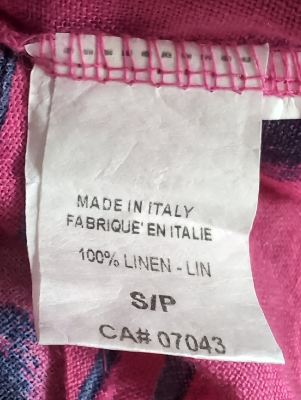 Italian Linen Vibrant Pink Floral Button-Front Women’s Tunic Top - Picture 5 of 5